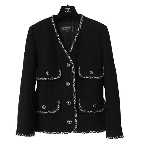 chanel coat black|Chanel coat women's.